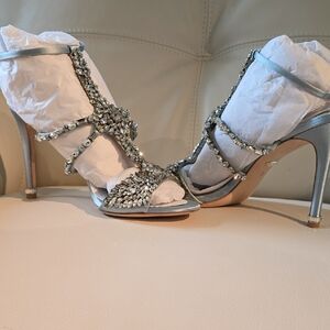 Badgley Mischka Crystal Blue & Silver Stiletto Heels